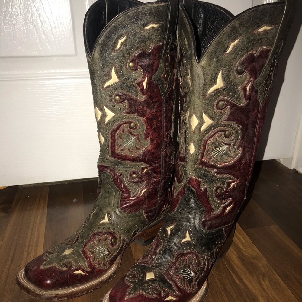 Womens Size 8 Lucchese Square Toe Boots
